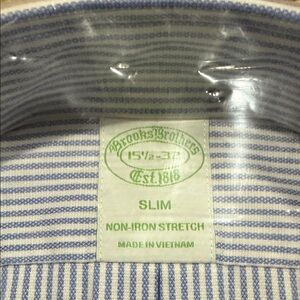 Brooks Brothers Slim Fit Blue and White Striped Shirt